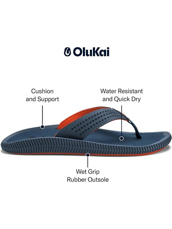Men Blue Lagoon Resistant Flip Flops Arch Support Comfort Fit Beach Sandal Shoes main image 5